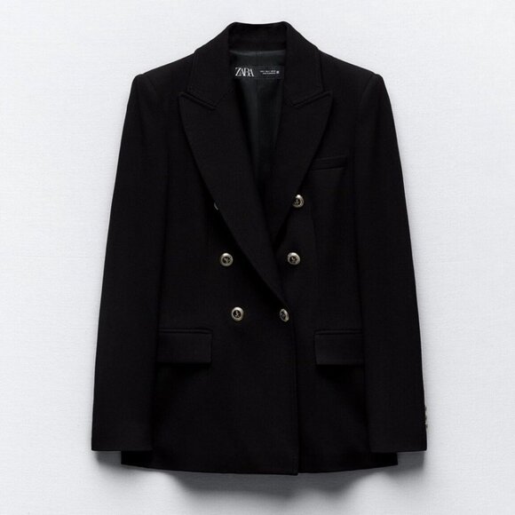 NWT Zara Tailored Double-Breasted Blazer with Gold Buttons S - Picture 4 of 16